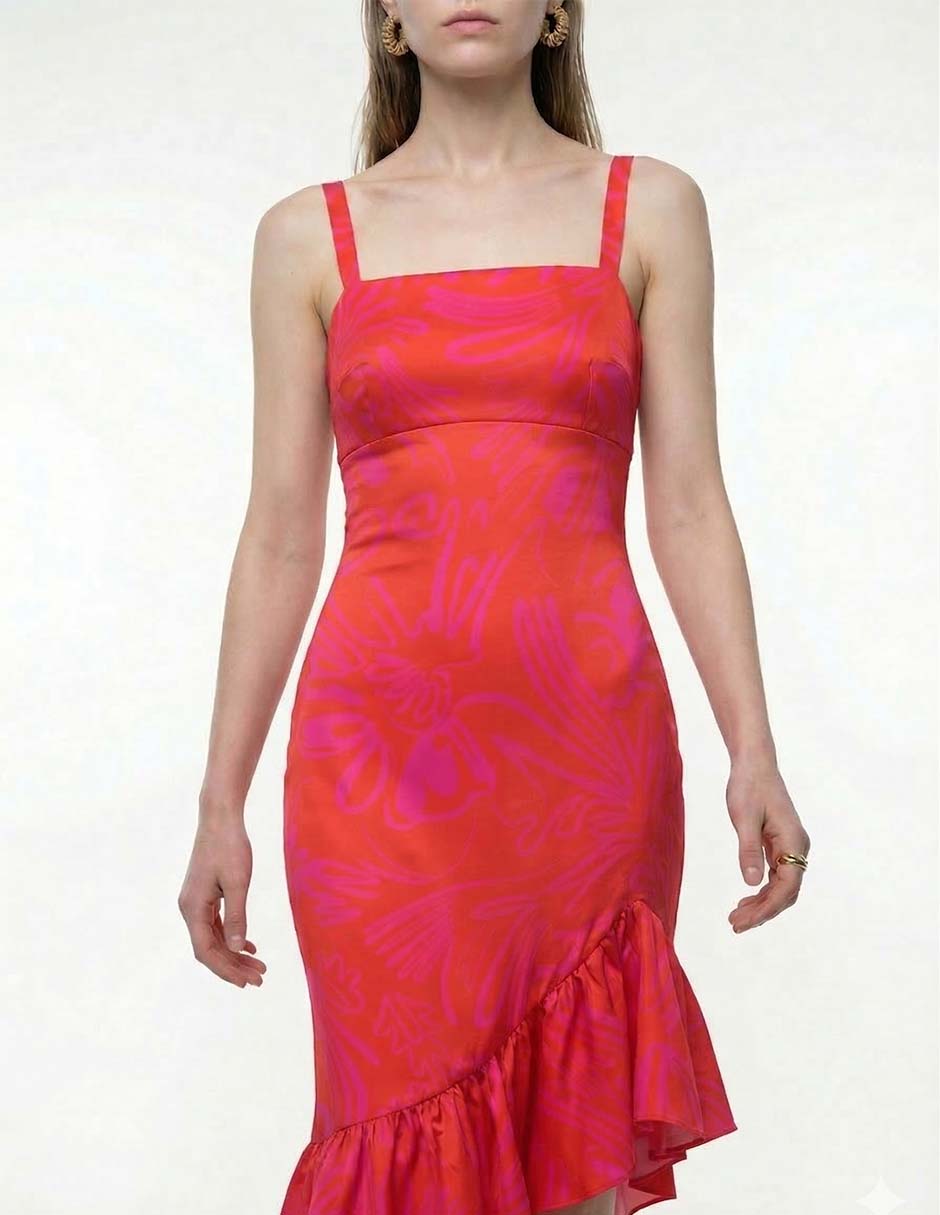 Vestido largo de fiesta escote cuadrado 8