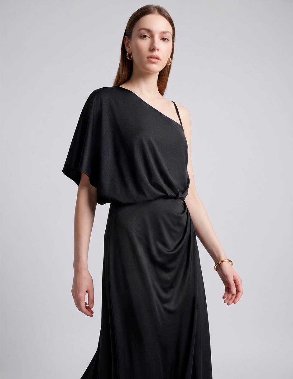 Vestido largo de fiesta escote espalda cruzada