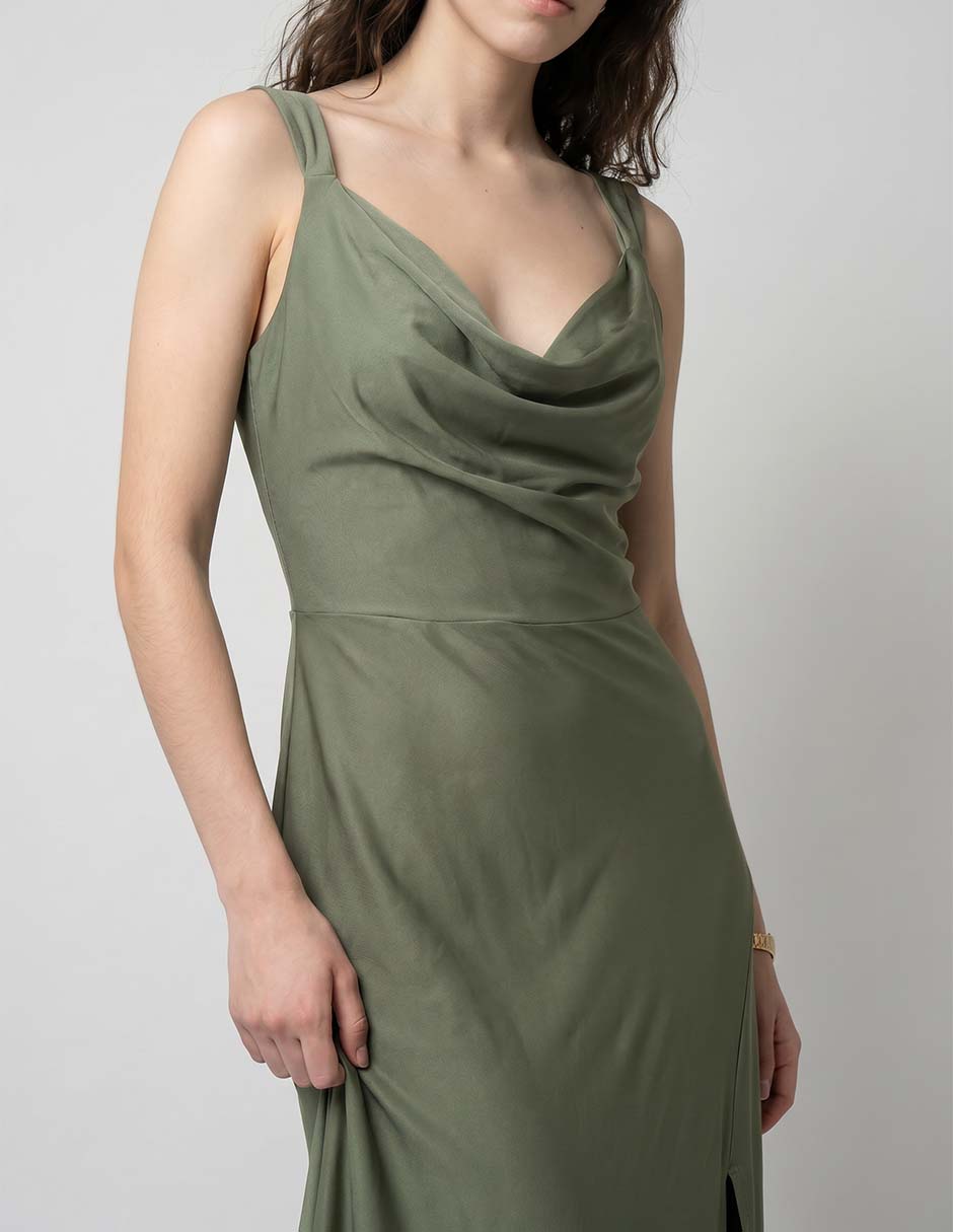 Vestido maxi de fiesta escote V 2