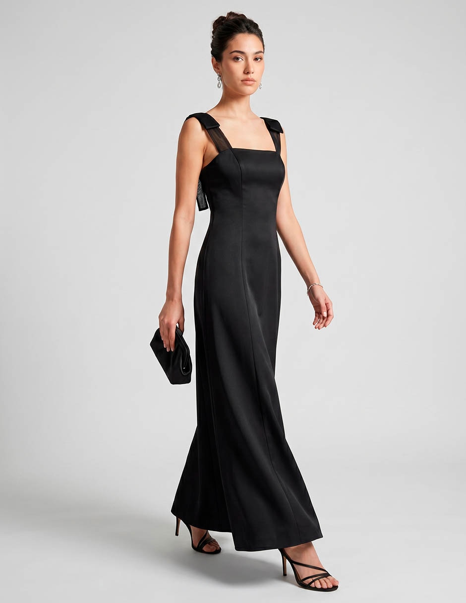 Vestido maxi de fiesta escote cuadrado Vestido maxi de fiesta escote cuadrado