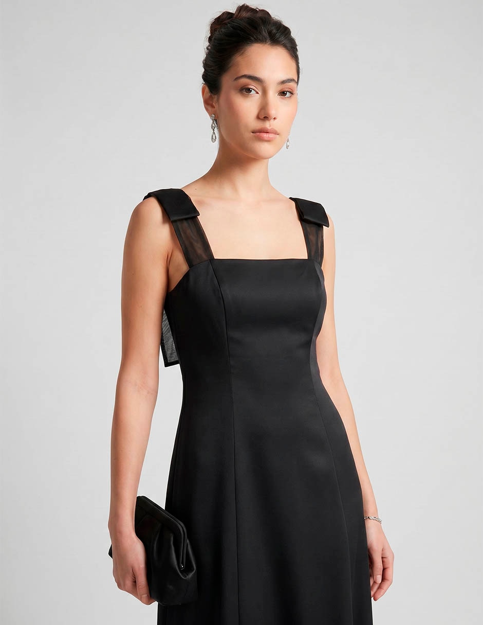 Vestido maxi de fiesta escote cuadrado 3