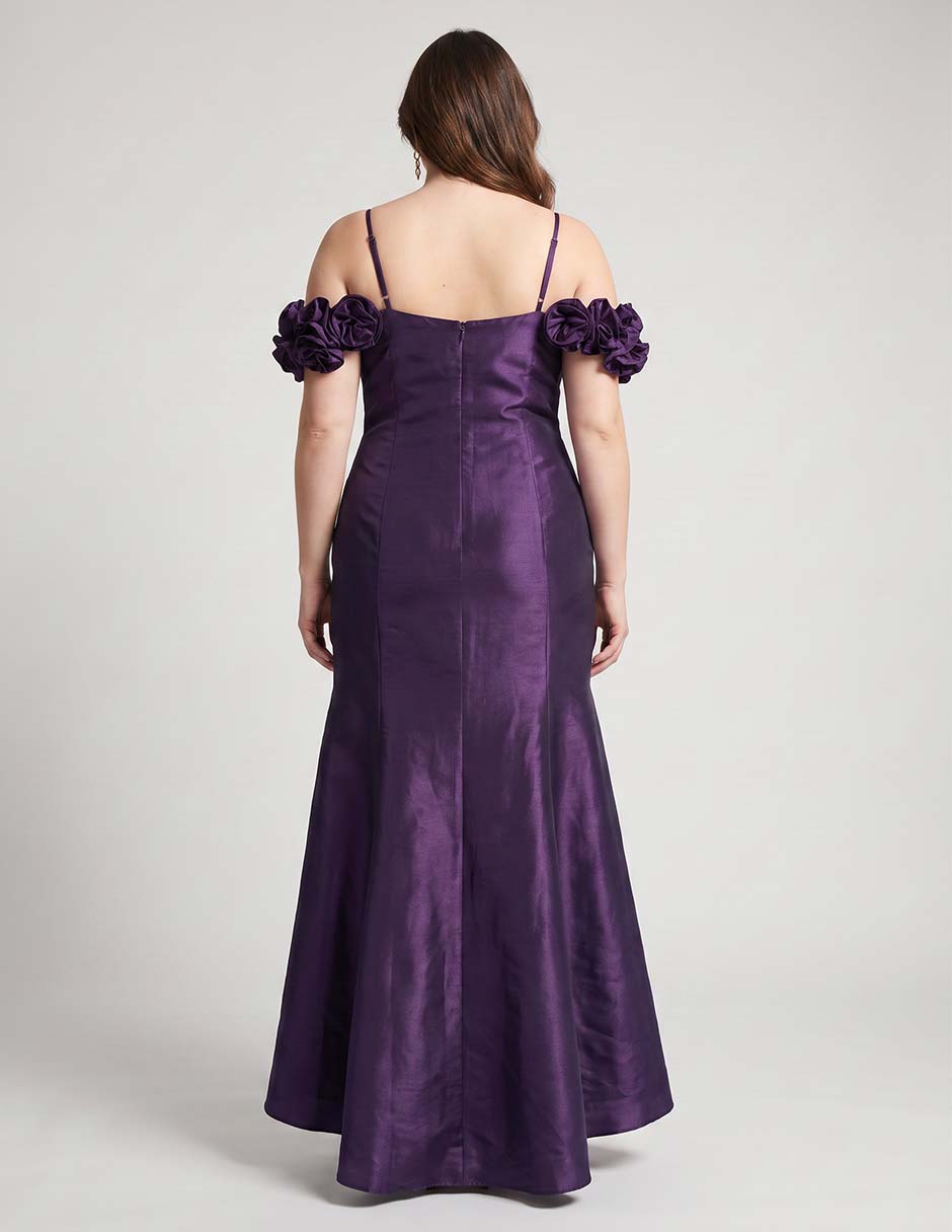 Vestido maxi de fiesta escote Cuadrado 4