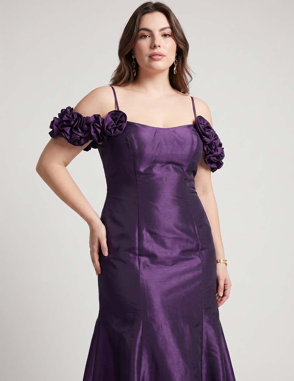 Vestido maxi de fiesta escote Cuadrado 5