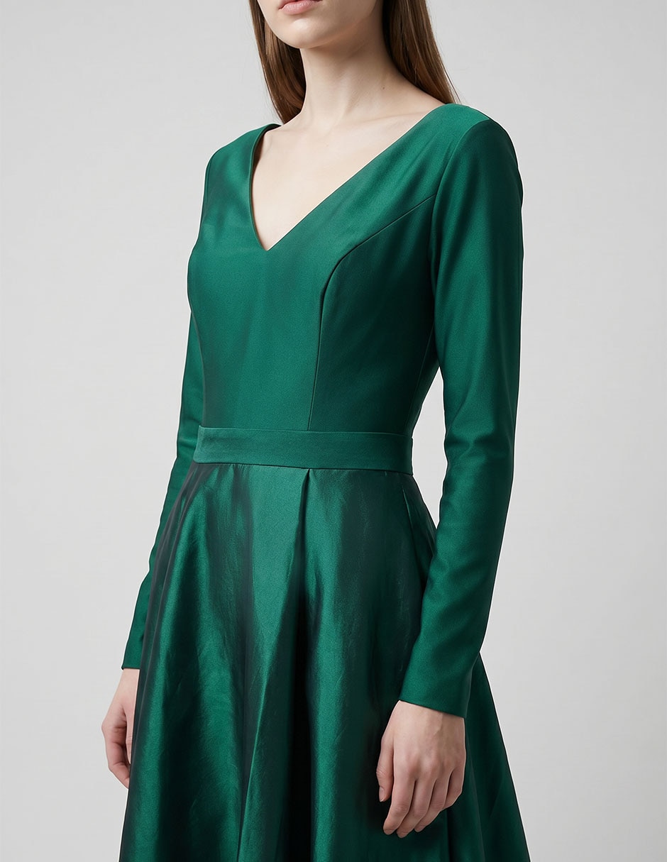 Vestido largo de fiesta escote v 3
