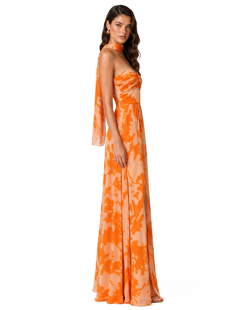 Vestido maxi de fiesta escote corazón 2