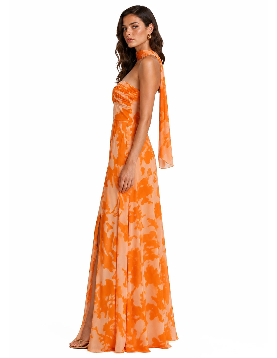 Vestido maxi de fiesta escote corazón 4
