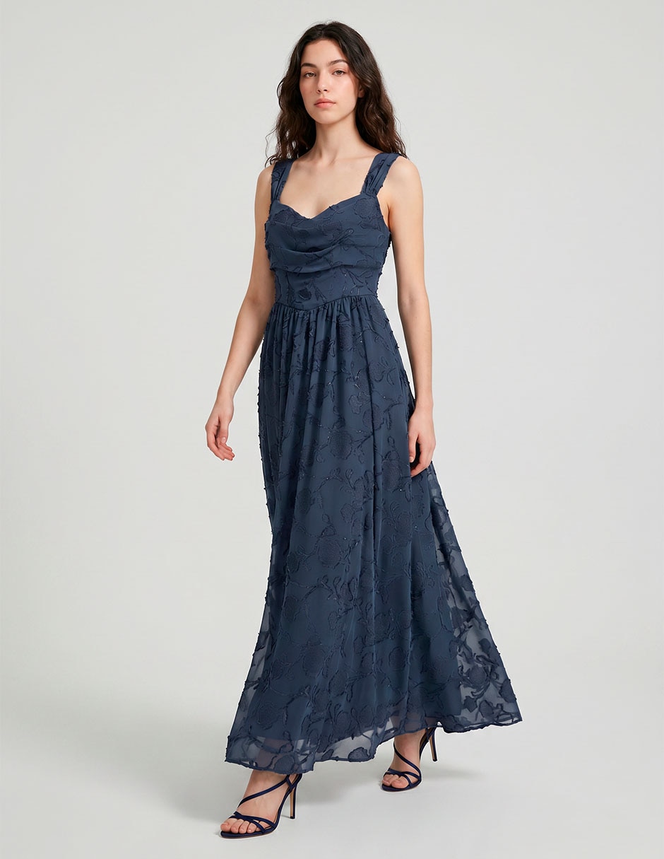 Vestido maxi de fiesta escote V