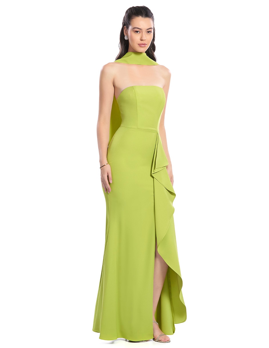 Vestido largo de fiesta escote regular para mujer 2