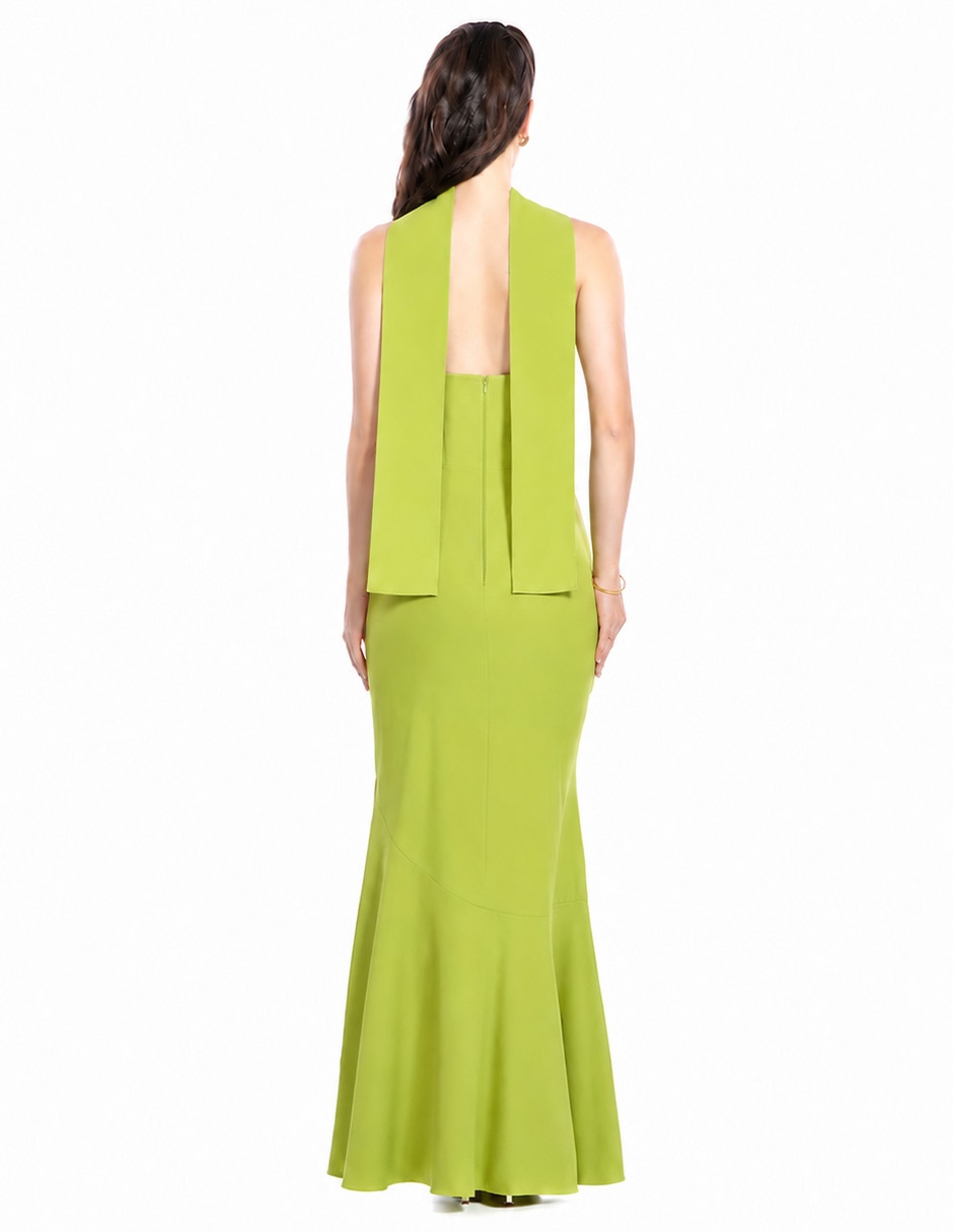 Vestido largo de fiesta escote regular para mujer 3