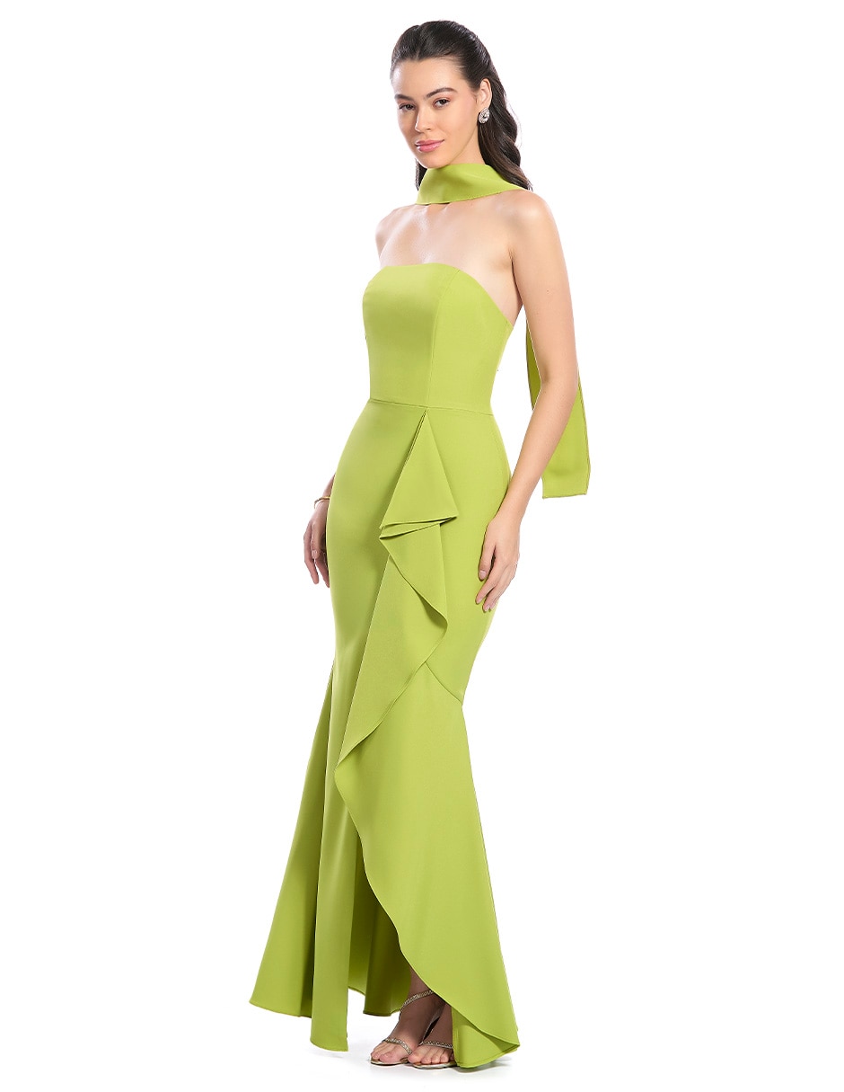 Vestido largo de fiesta escote regular para mujer 4