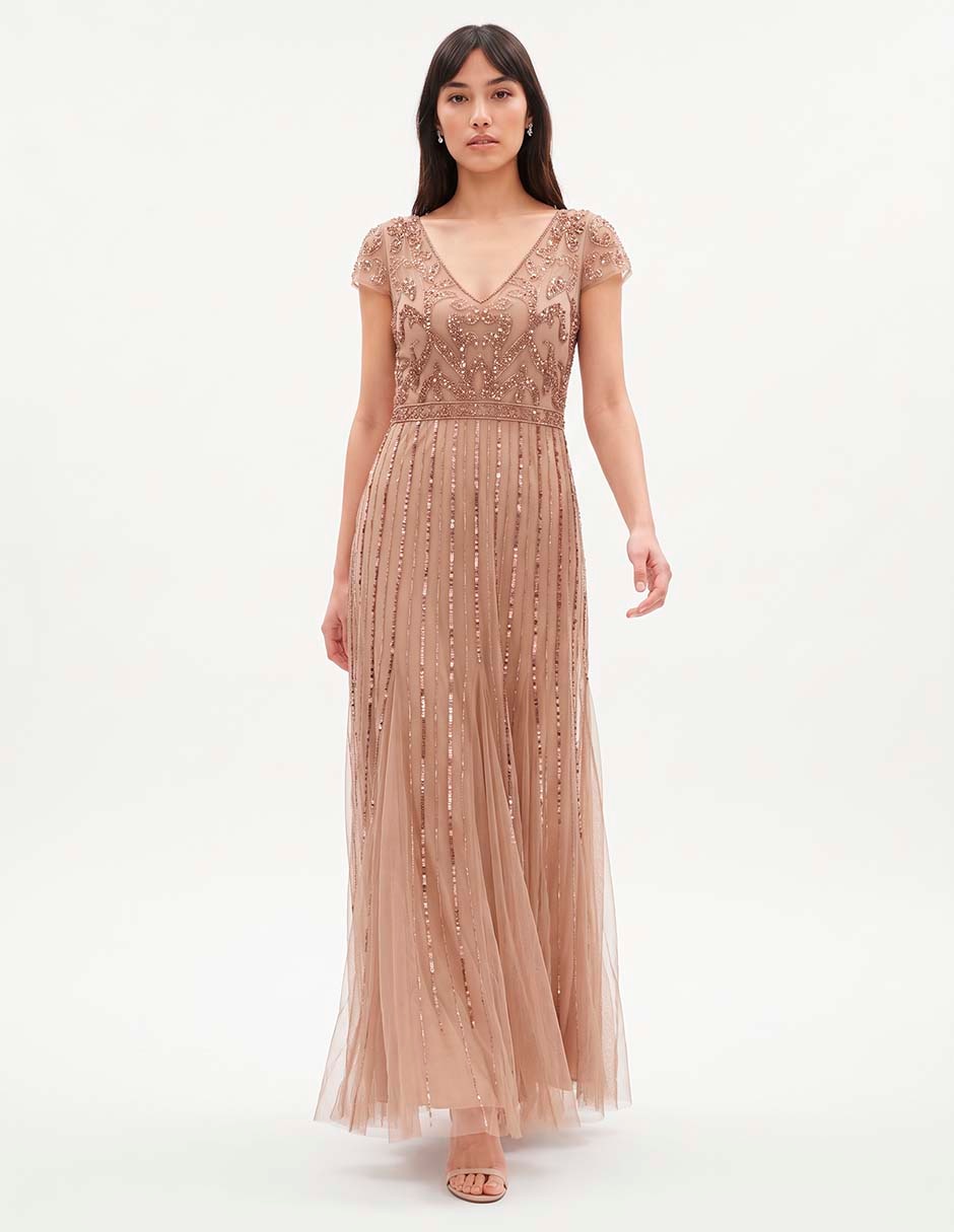 Vestido maxi de fiesta escote V Vestido maxi de fiesta escote V