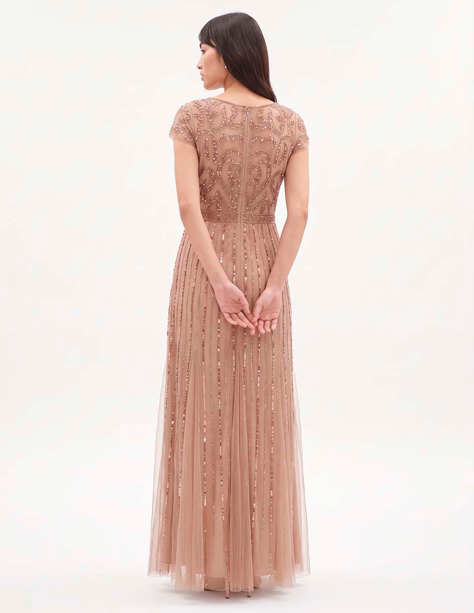Vestido maxi de fiesta escote V 4