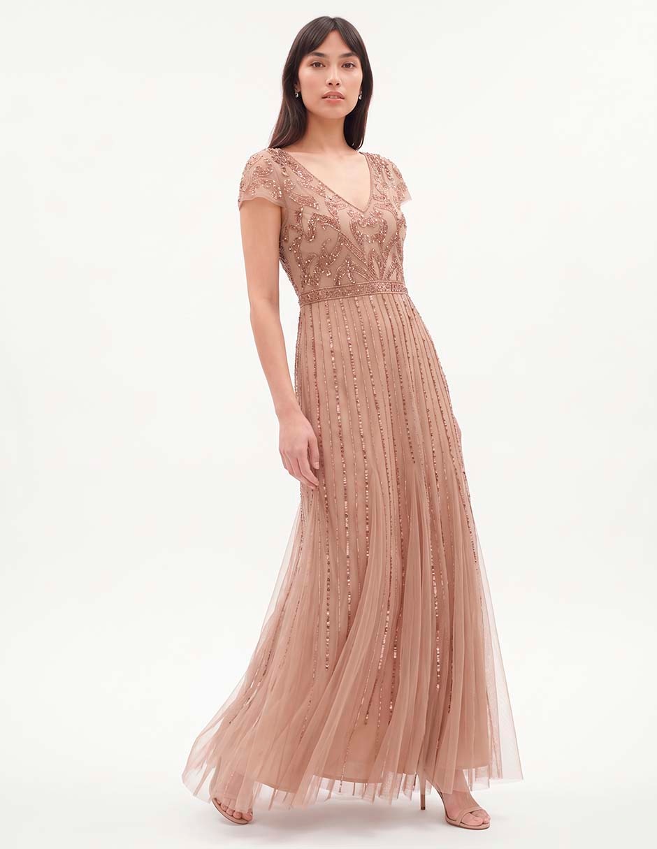 Vestido maxi de fiesta escote V 3