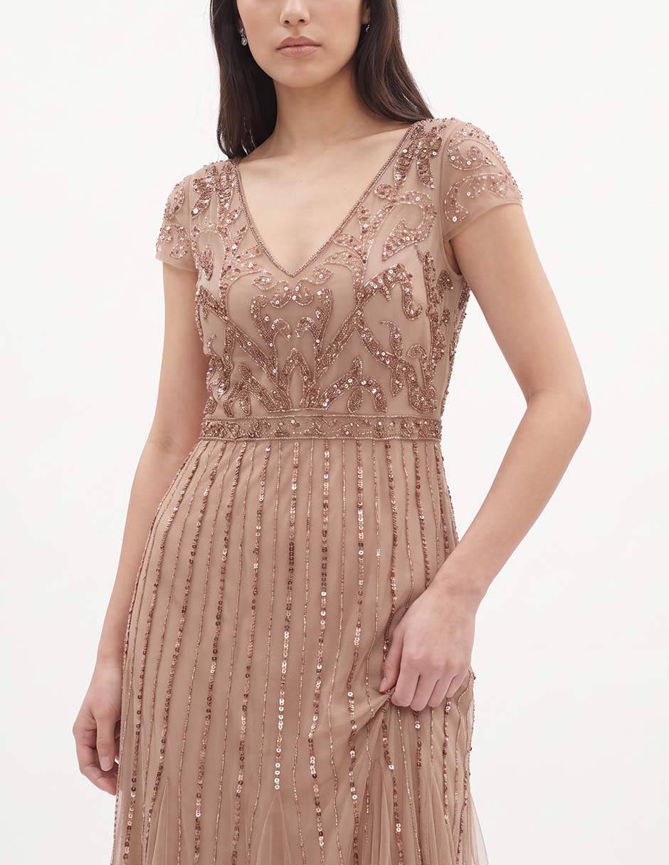 Vestido maxi de fiesta escote V 2