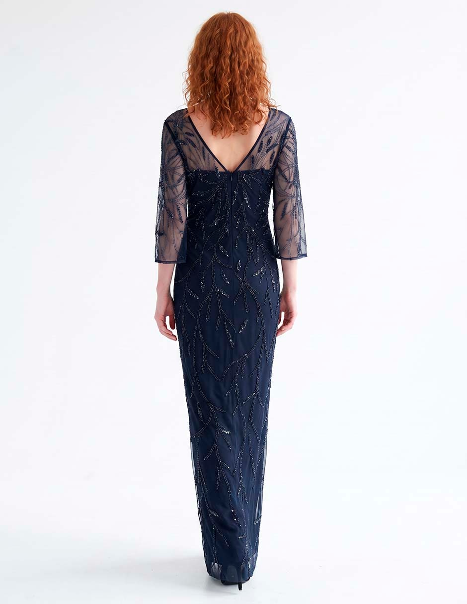 Vestido maxi de fiesta escote medio 4