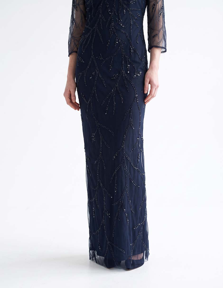Vestido maxi de fiesta escote medio 2