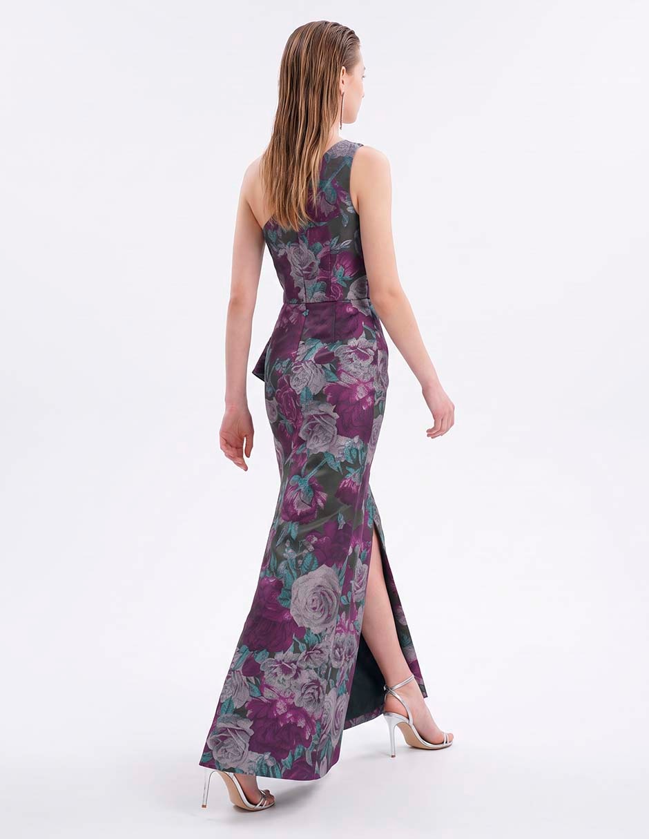 Vestido maxi de fiesta escote asimétrico 3