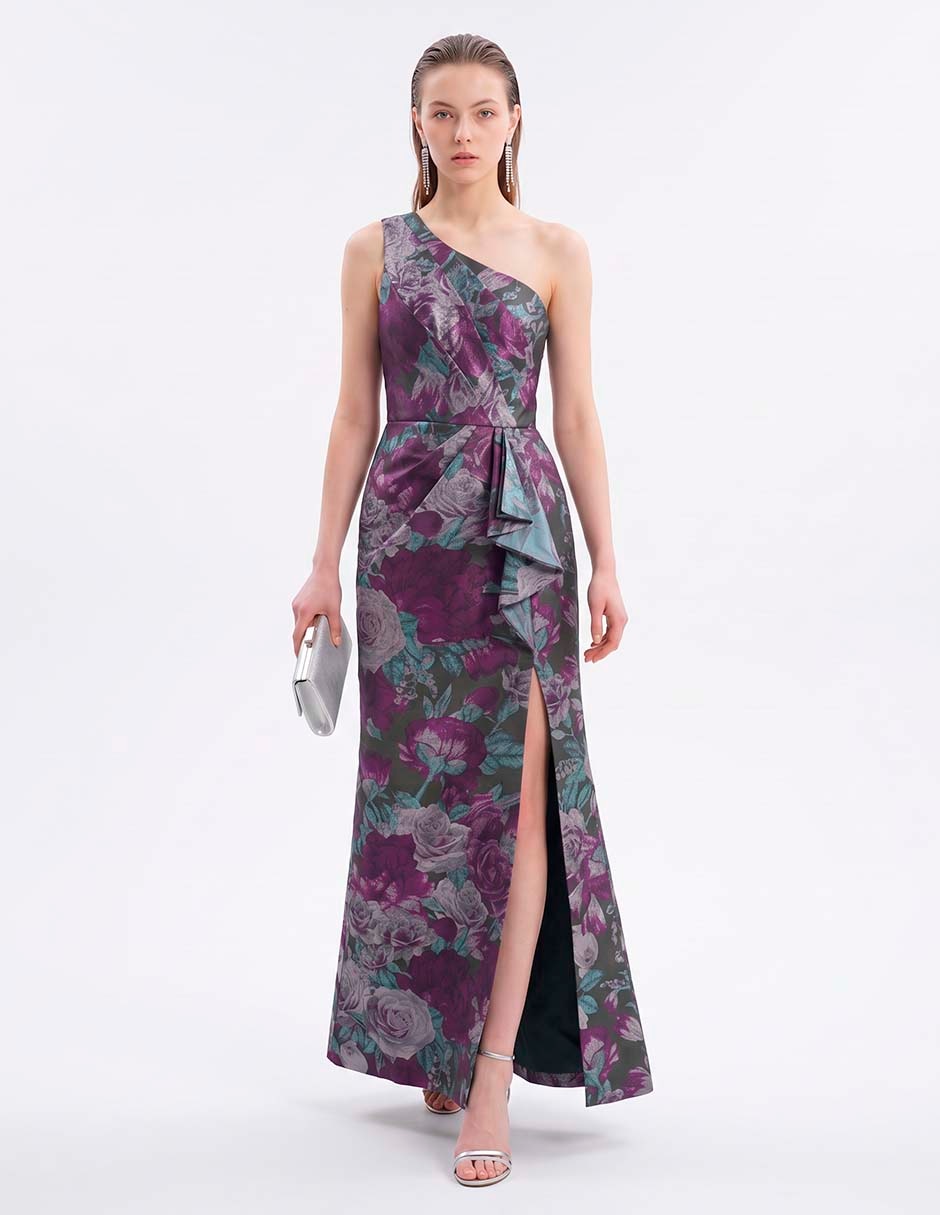 Vestido maxi de fiesta escote asimétrico 4