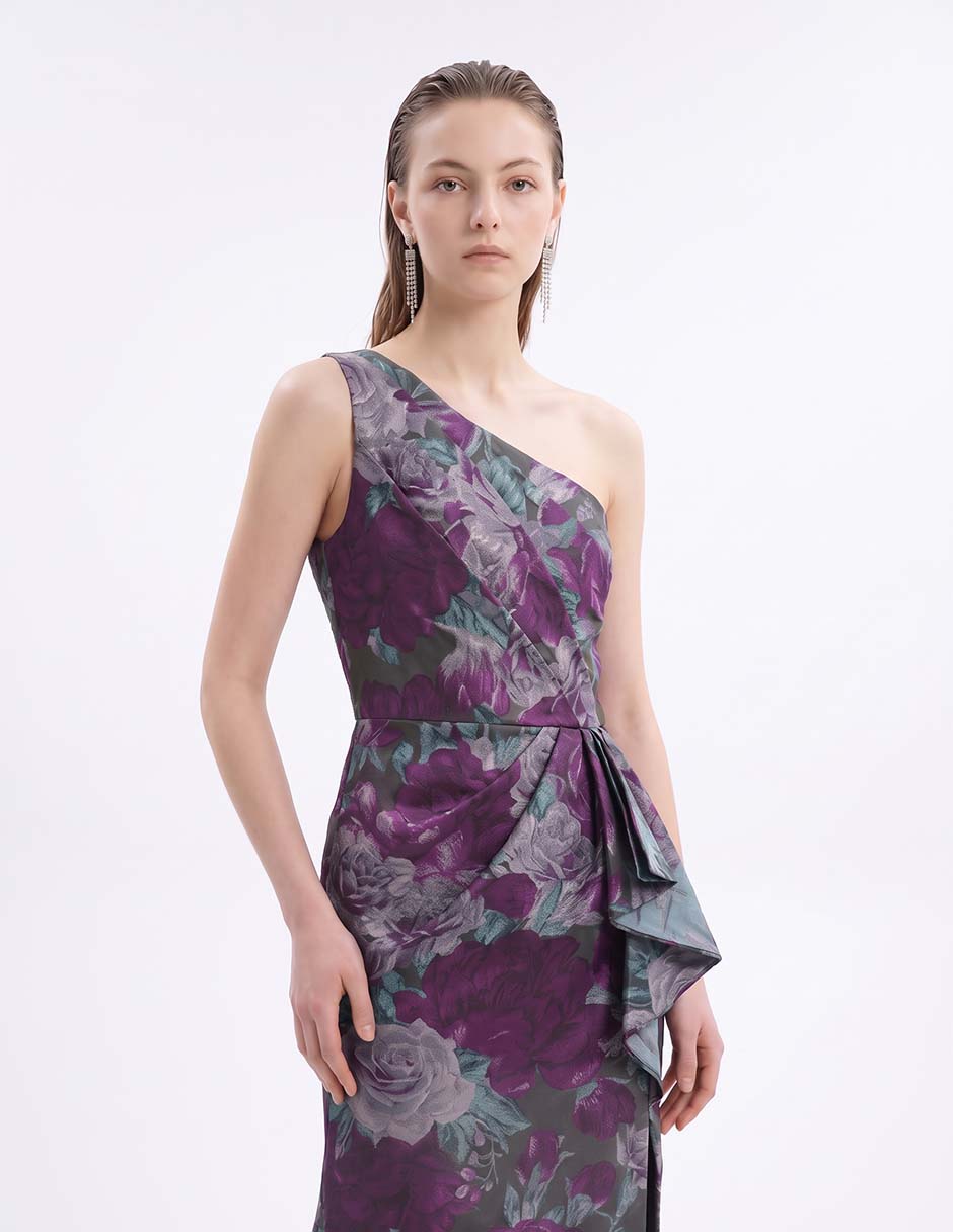 Vestido maxi de fiesta escote asimétrico 2