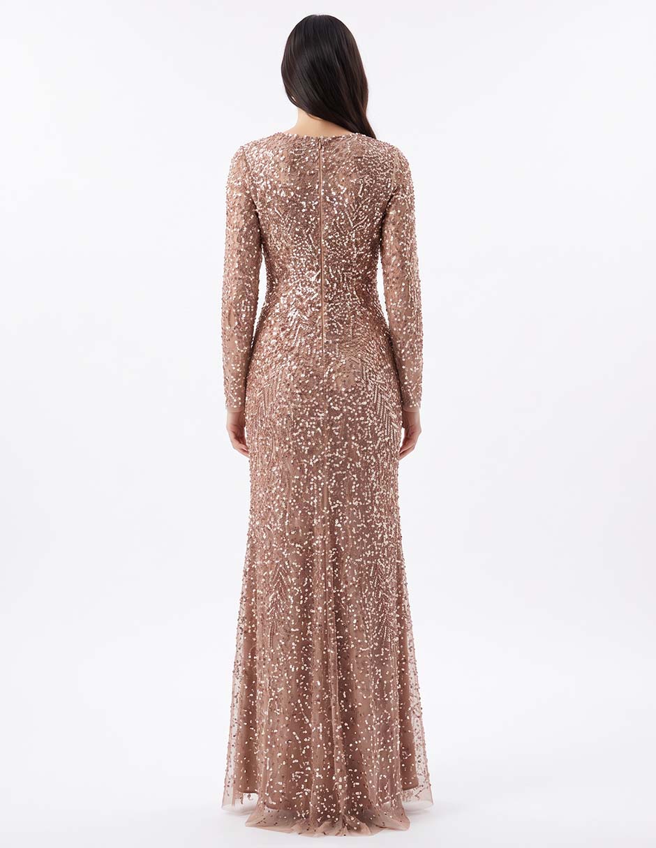 Vestido maxi de fiesta escote v 4