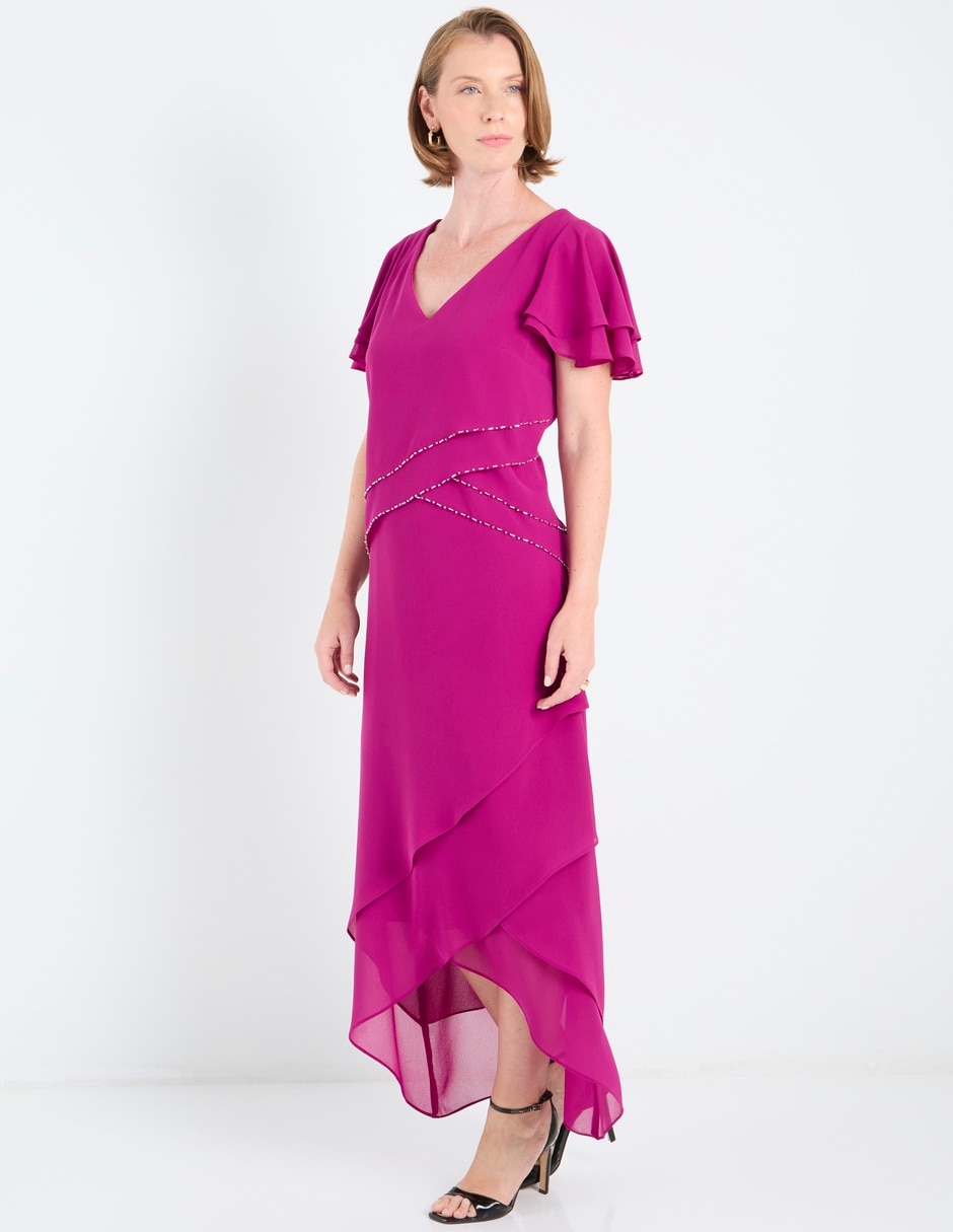 Vestido largo de fiesta escote V 3