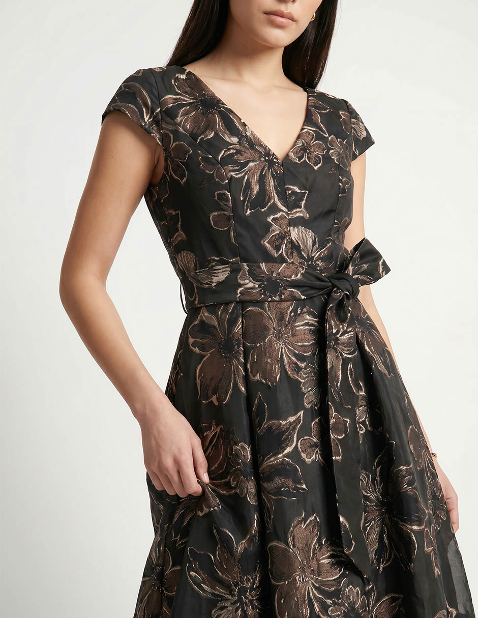Vestido crop de fiesta escote V 3