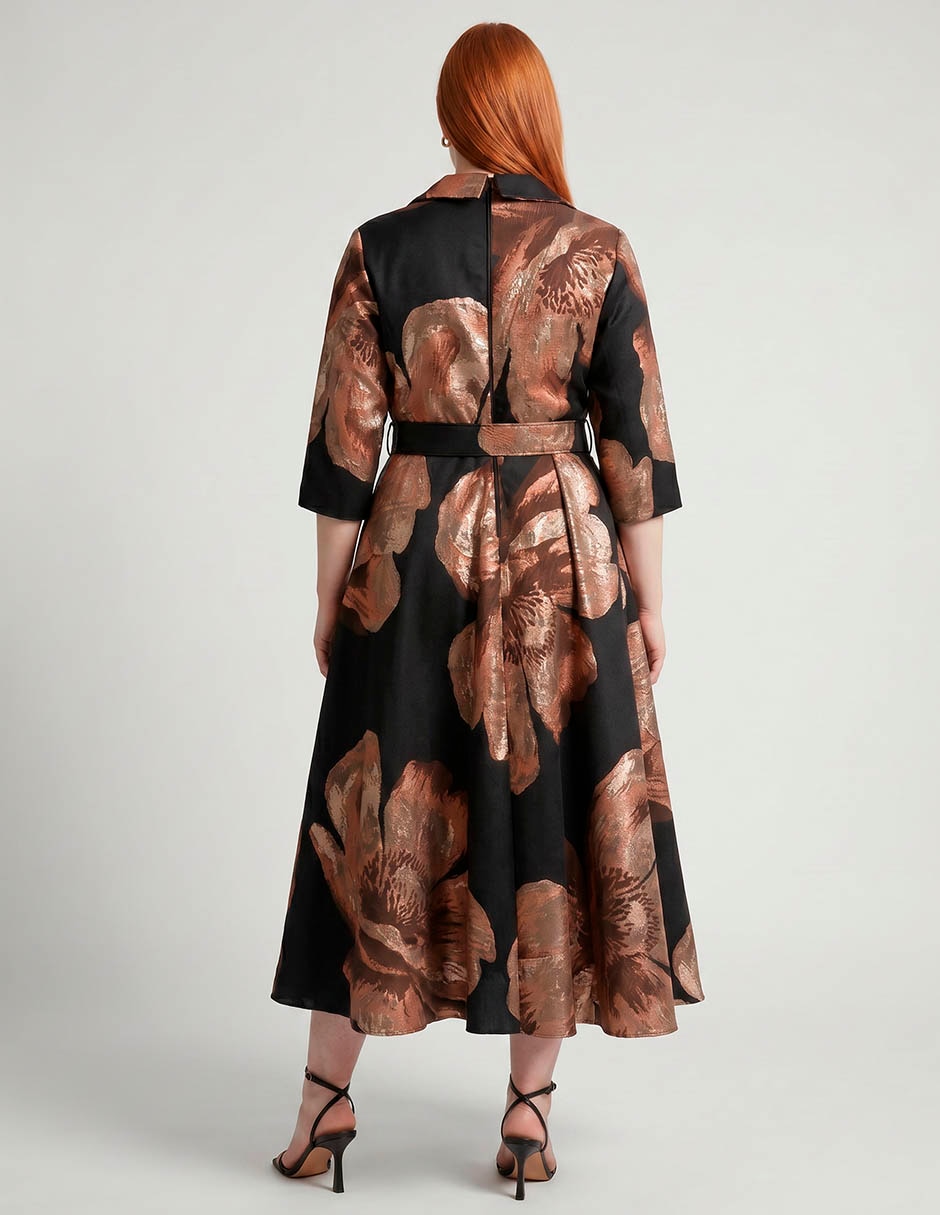 Vestido largo manga 3/4 para mujer 2
