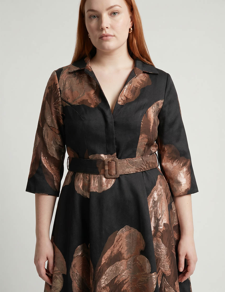 Vestido largo manga 3/4 para mujer 3