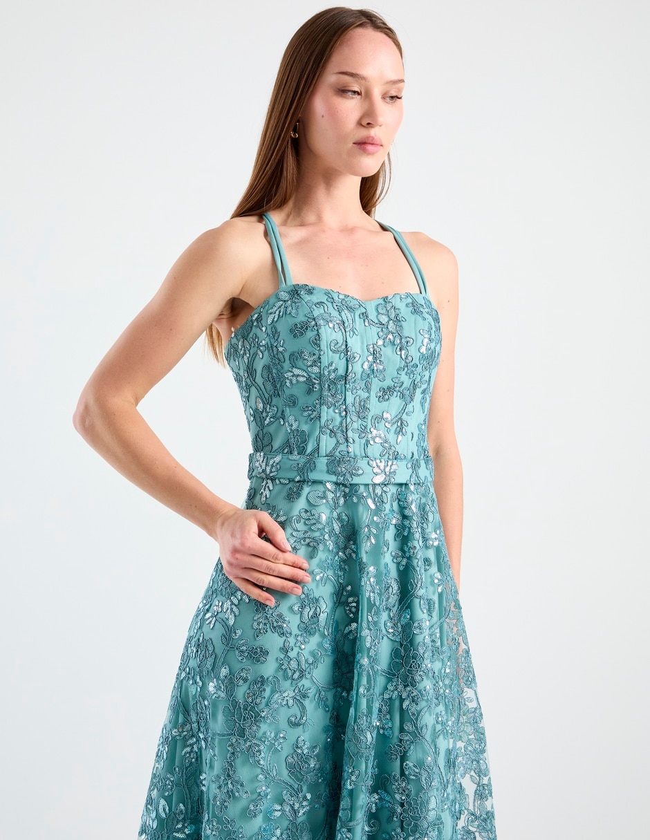 Vestido maxi de fiesta escote corazón 4