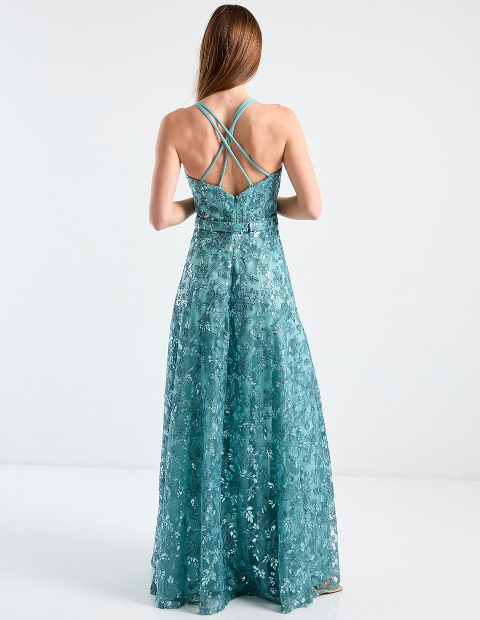Vestido maxi de fiesta escote corazón 6