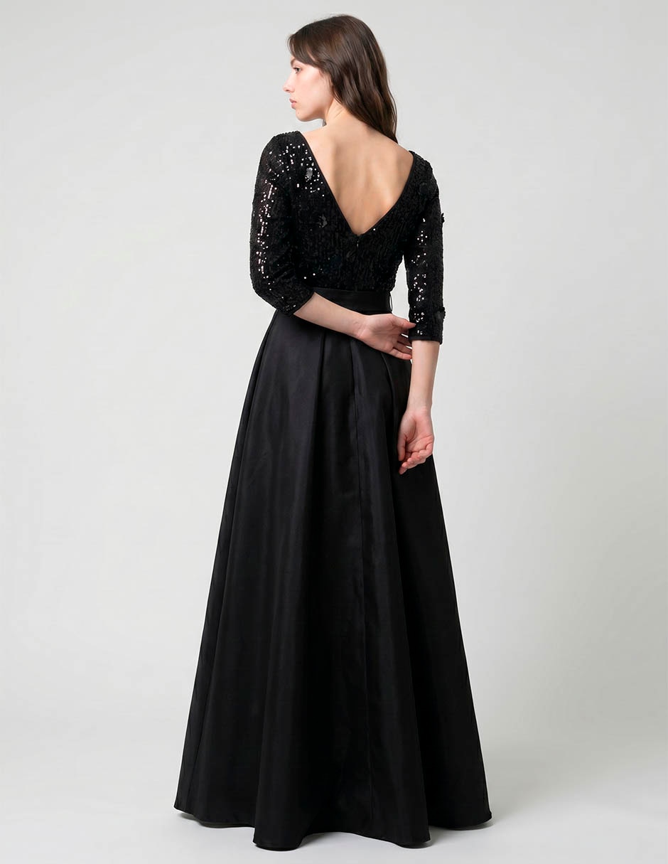 Vestido maxi de fiesta escote espalda abierta 2