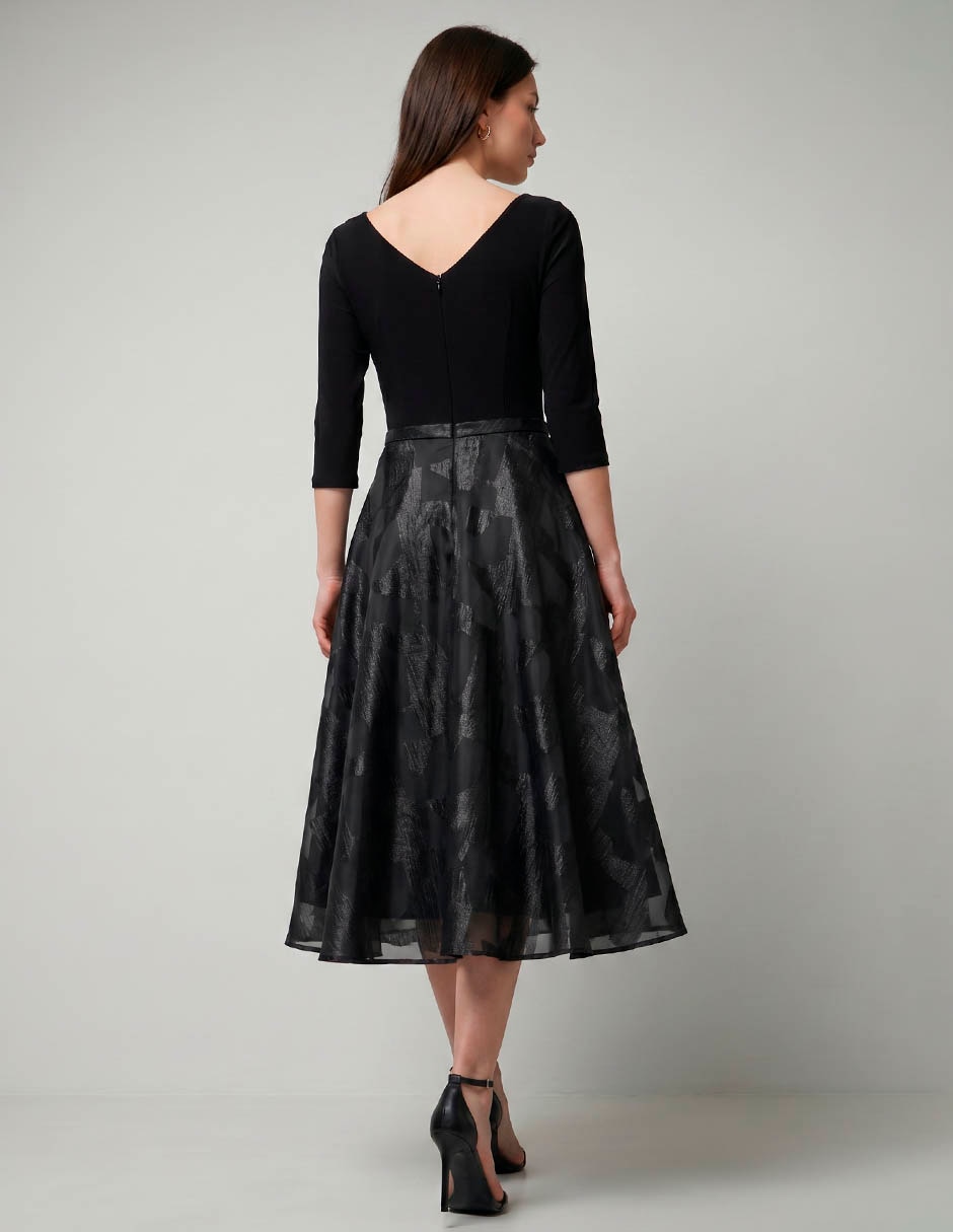Vestido midi de fiesta escote espalda abierta 2
