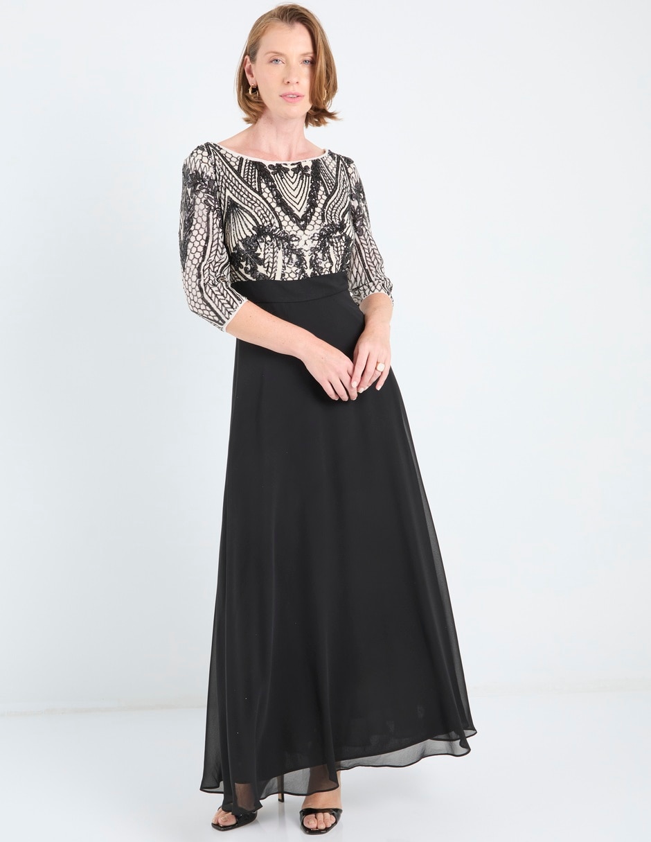 Vestido largo de fiesta escote regular Vestido largo de fiesta escote regular