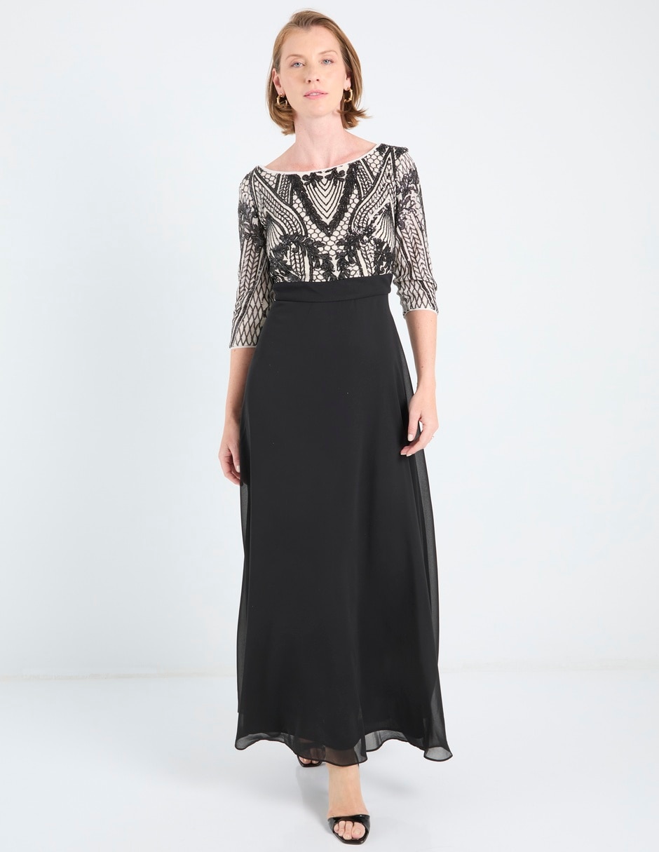 Vestido largo de fiesta escote regular 3