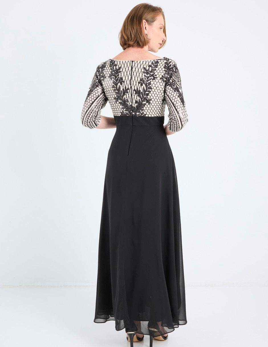 Vestido largo de fiesta escote regular 6