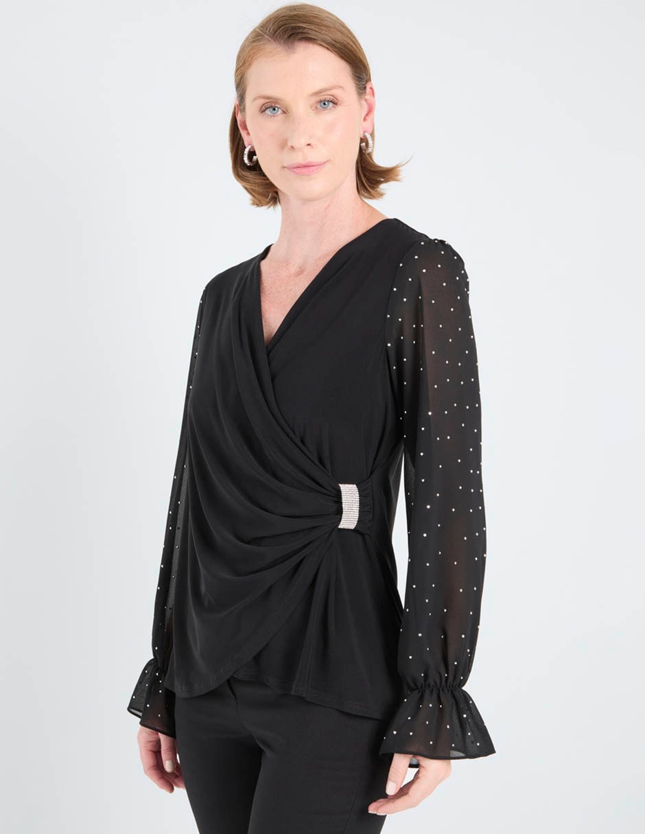 Blusa manga larga para mujer