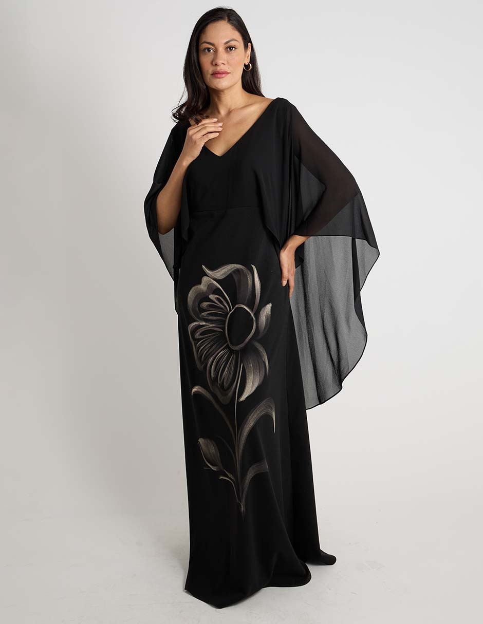 Vestido maxi de fiesta escote V 8