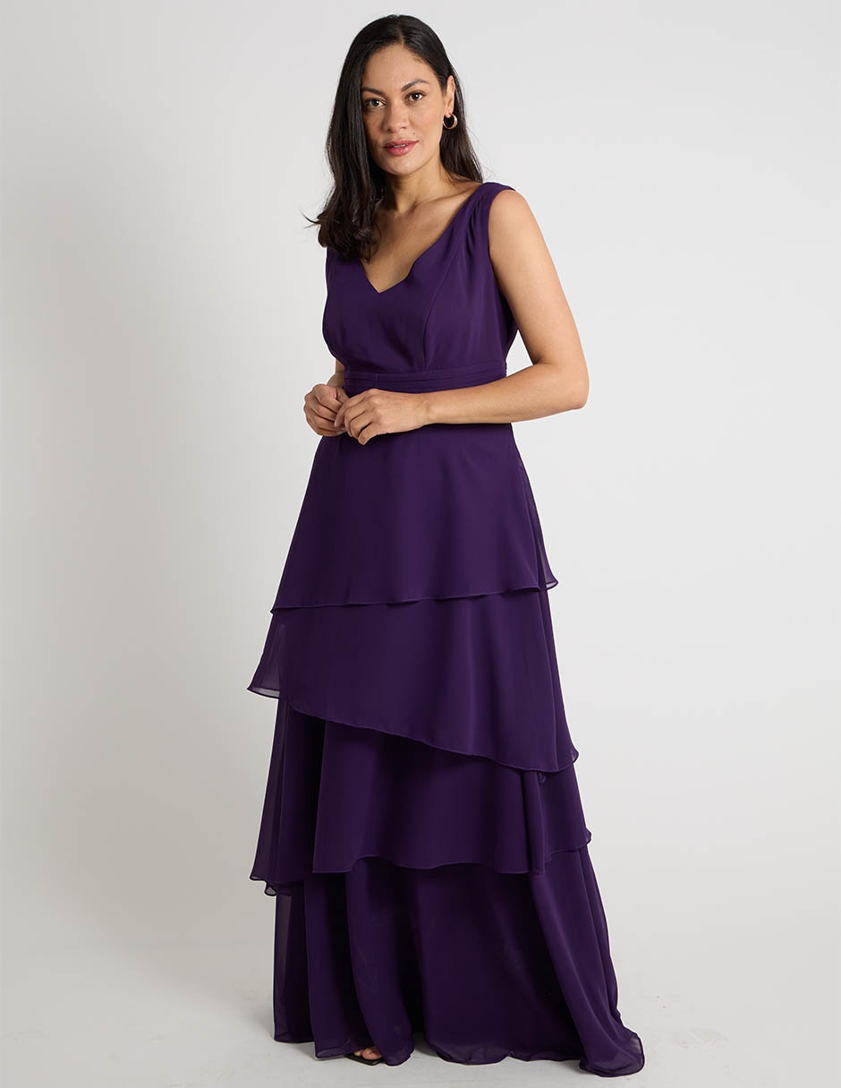 Vestido maxi de fiesta escote V 2