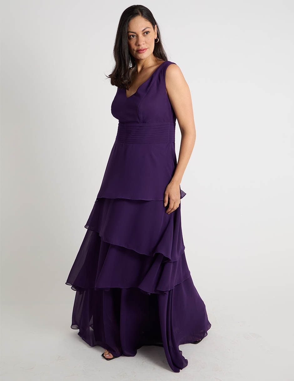 Vestido maxi de fiesta escote V