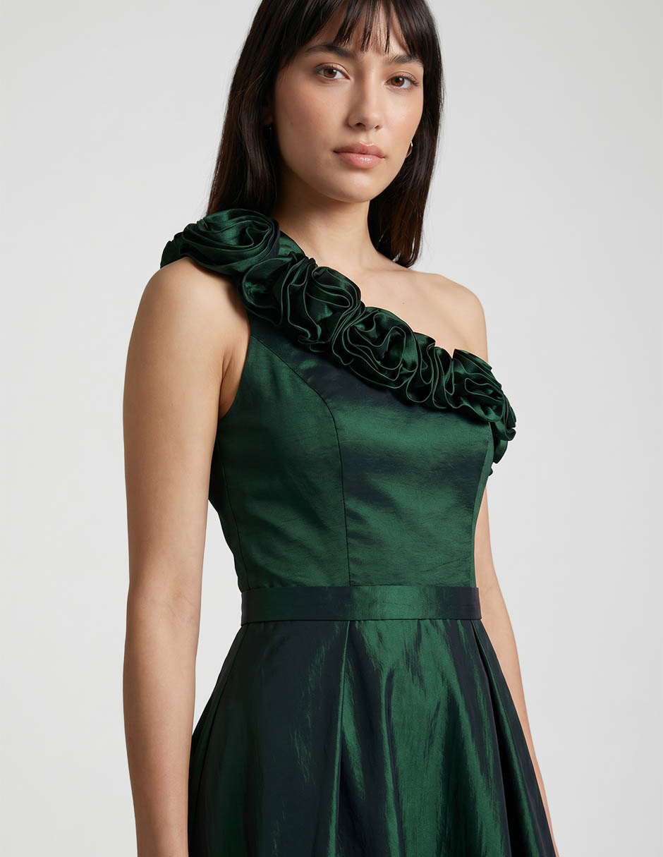 Vestido maxi de fiesta escote asimétrico 3