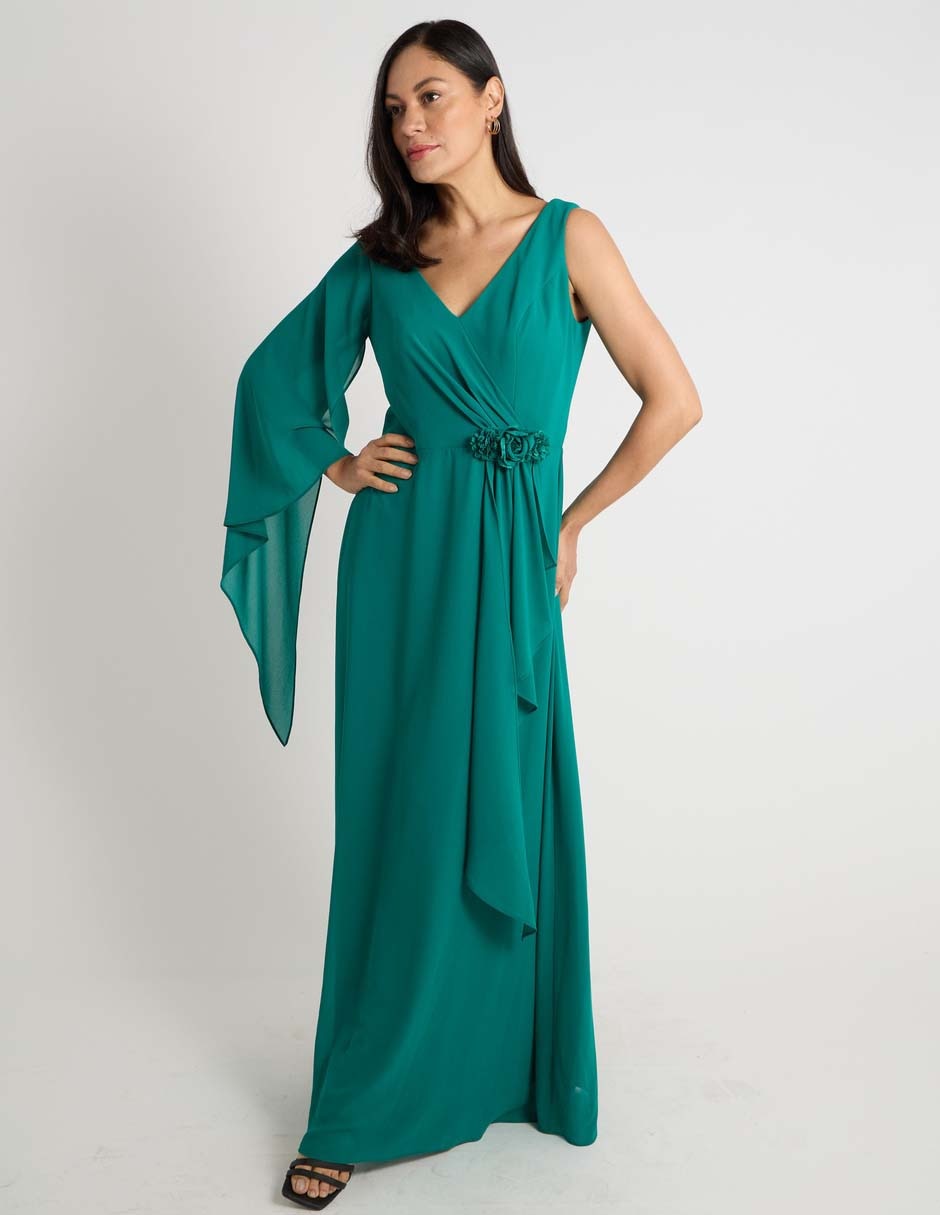 Vestido maxi de fiesta escote V 2