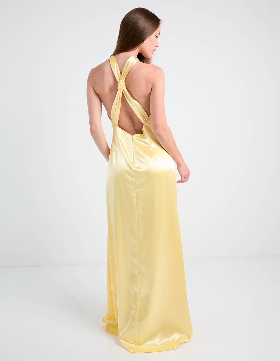 Vestido maxi de fiesta espalda cruzada 11