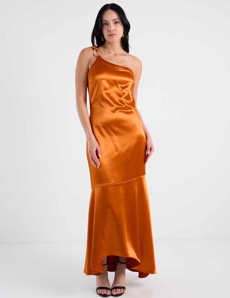 Vestido largo de fiesta escote espalda cruzada 1