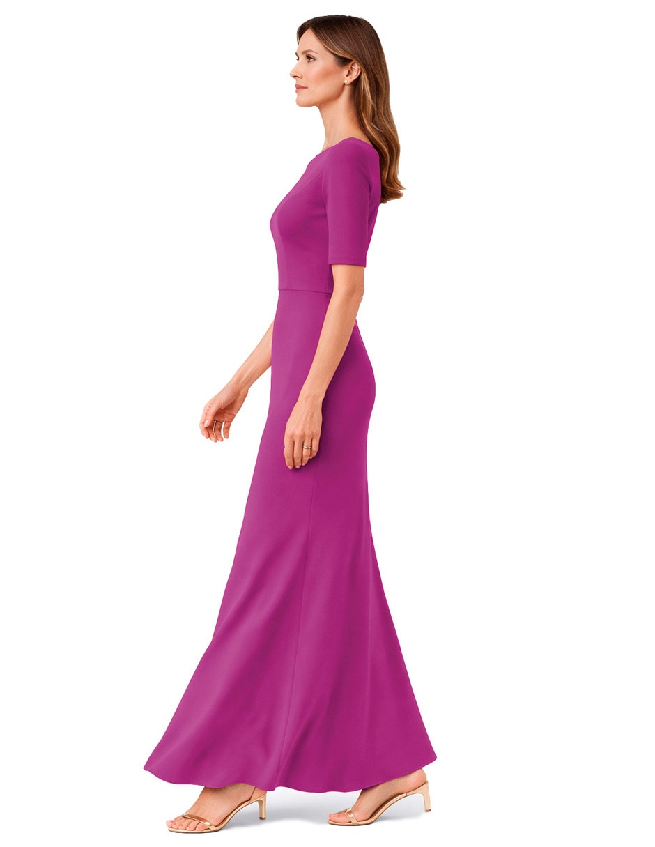 Vestido largo de fiesta escote regular 5