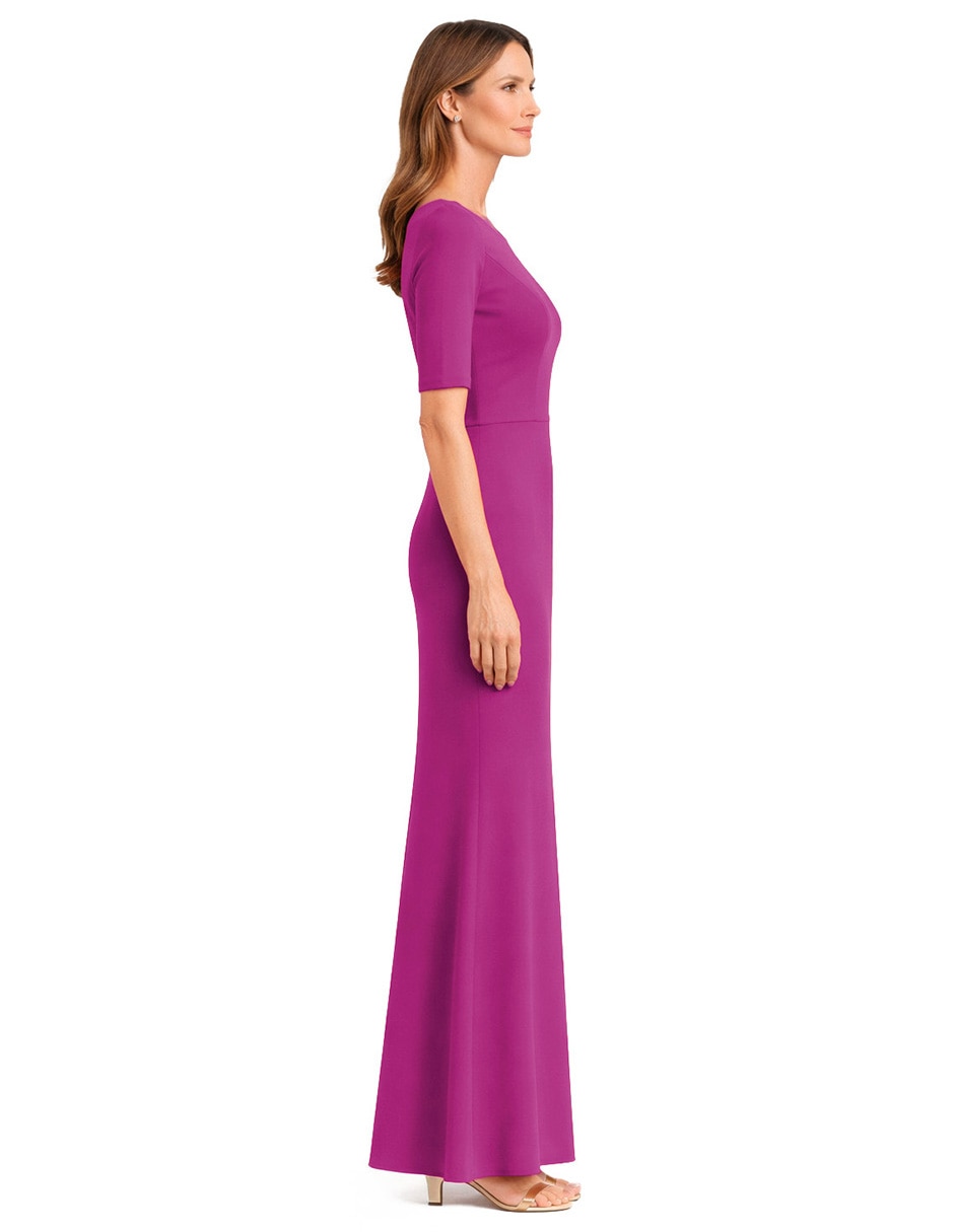 Vestido largo de fiesta escote regular 6