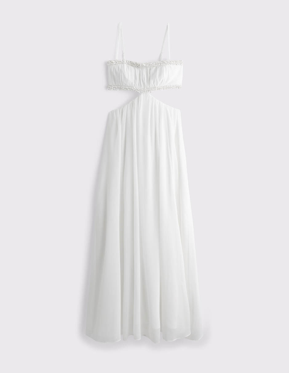 Vestido maxi de fiesta escote Redondo