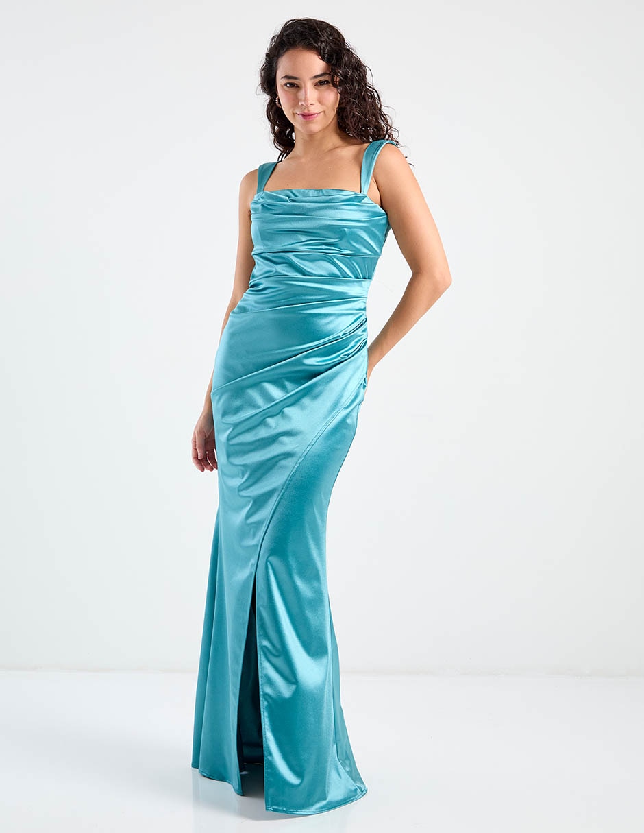 Vestido maxi de fiesta escote cuadrado 2