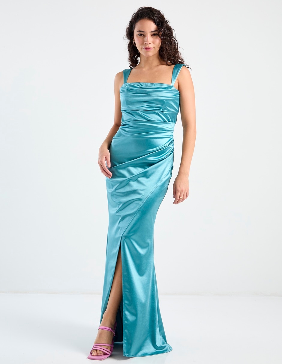 Vestido maxi de fiesta escote cuadrado 3