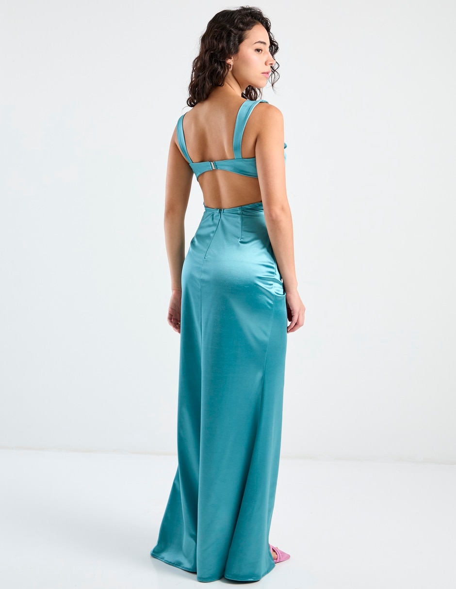 Vestido maxi de fiesta escote cuadrado 6