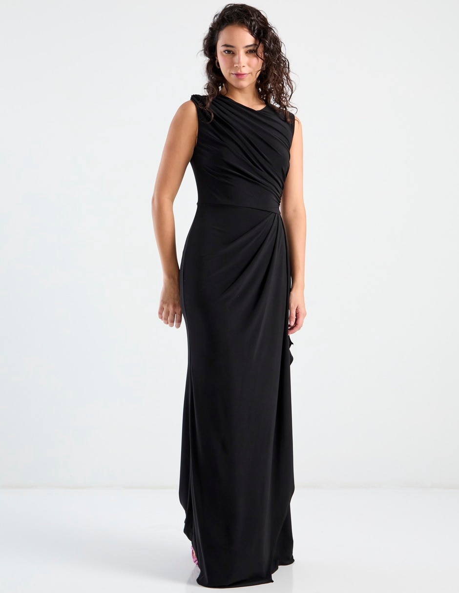 Vestido maxi de fiesta rue de la paix con cuello